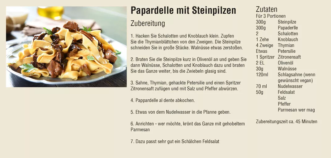 Papardelle mit Steinpilzen